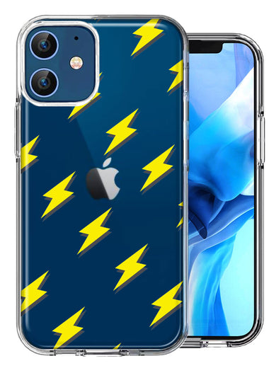 Apple iPhone 12 Electric Lightning Bolts Design Double Layer Phone Case Cover