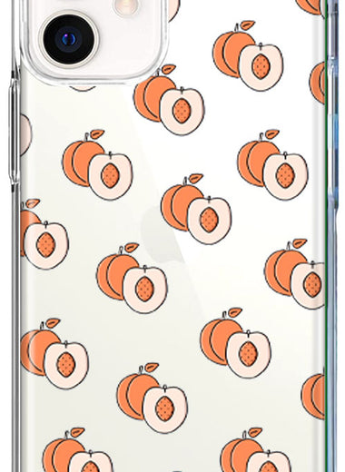Apple iPhone 12 Polka Dot Peaches Design Double Layer Phone Case Cover