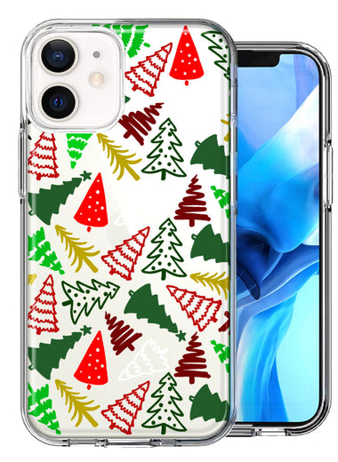 Apple iPhone 12 Mini Christmas Trees Holiday Festive Winter By BillyElleCo Double Layer Phone Case Cover