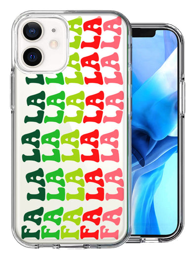 Apple iPhone 12 Mini Deck The Halls Christmas Carol Falala Festive Lyric Vintage 70s Letters Double Layer Phone Case Cover