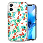 Apple iPhone 12 Mini Halloween Creepy Tropical Eyeballs Design Double Layer Phone Case Cover