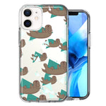 Apple iPhone 12 Mini Cute Otter Design Double Layer Phone Case Cover