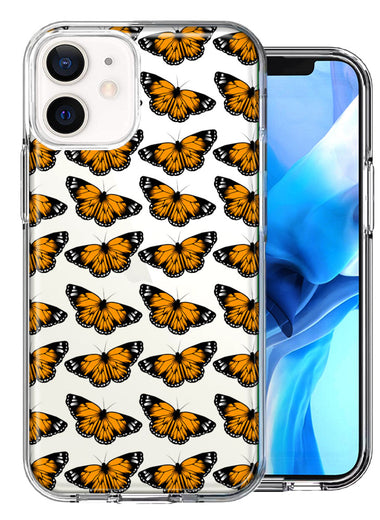 Apple iPhone 12 Mini Monarch Butterflies Design Double Layer Phone Case Cover
