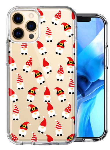 Apple iPhone 12 Pro Max Cute Red Christmas Holiday Santa Gnomes Design Double Layer Phone Case Cover