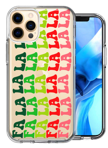 Apple iPhone 12 Pro Deck The Halls Christmas Carol Falala Festive Lyric Vintage 70s Letters Double Layer Phone Case Cover