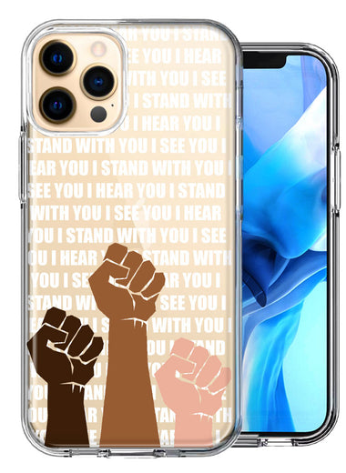 Apple iPhone 12 Pro BLM Equality Stand With You Double Layer Phone Case Cover