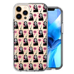 Apple iPhone 11 Pro Max Pink Horror Valentine Character Ghostface Boyfriend Call Me Hearts Double Layer Phone Case Cover