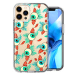 Apple iPhone 12 Pro Max Halloween Creepy Tropical Eyeballs Design Double Layer Phone Case Cover