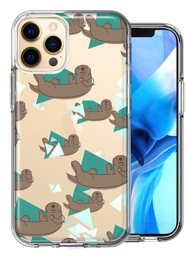 Apple iPhone 12 Pro Max Cute Otter Design Double Layer Phone Case Cover