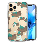 Apple iPhone 12 Pro Max Cute Otter Design Double Layer Phone Case Cover