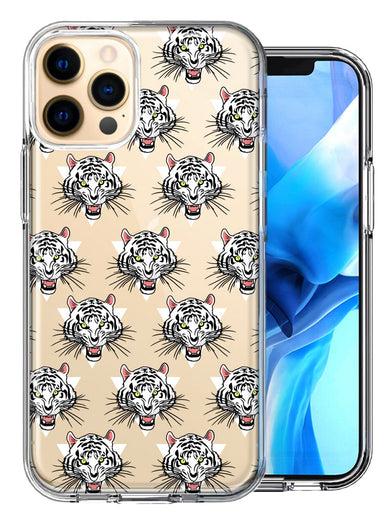 Apple iPhone 12 Pro Fierce Tiger Polkadots Design Double Layer Phone Case Cover