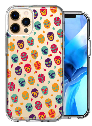 Apple iPhone 12 Pro Max Lucha Libre Masks Design Double Layer Phone Case Cover
