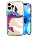 Apple iPhone 12 Pro Max Mystic Floral Whale Design Double Layer Phone Case Cover
