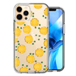 Apple iPhone 12 Pro Max Tropical Pineapples Polkadots Design Double Layer Phone Case Cover