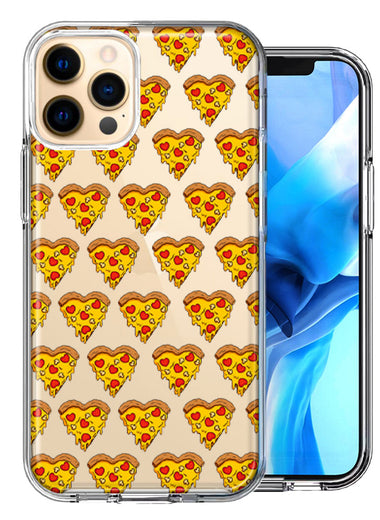 Apple iPhone 12 Pro Pizza Hearts Polka dots Design Double Layer Phone Case Cover