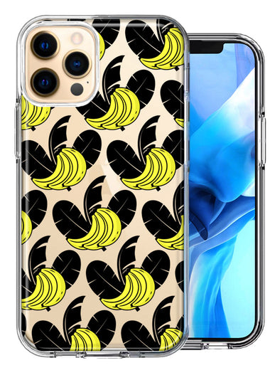 Apple iPhone 12 Pro Tropical Bananas Design Double Layer Phone Case Cover