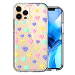 Apple iPhone 12 Pro Max Valentine's Day Heart Candies Polkadots Design Double Layer Phone Case Cover