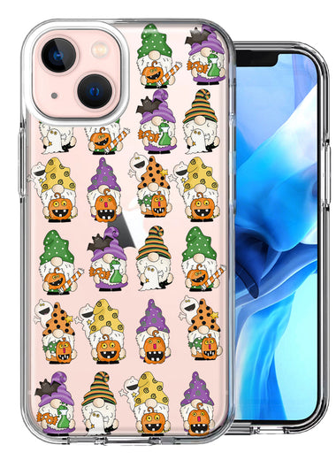 Apple iPhone 13 Spooky Halloween Gnomes Cute Characters Holiday Seasonal Pumpkins Candy Ghosts Double Layer Phone Case Cover