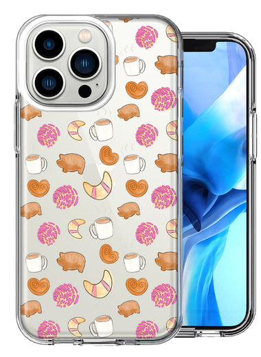 Apple iPhone 13 Pro Mexican Pan Dulce Cafecito Coffee Concha Polka Dots Double Layer Phone Case Cover