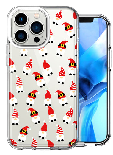 Apple iPhone 14 Pro Cute Red Christmas Holiday Santa Gnomes Design Double Layer Phone Case Cover