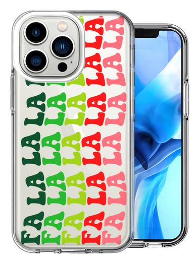 Apple iPhone 13 Pro Deck The Halls Christmas Carol Falala Festive Lyric Vintage 70s Letters Double Layer Phone Case Cover