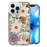 Apple iPhone 13 Pro Feminine Classy Flowers Fall Toned Floral Wallpaper Style Double Layer Phone Case Cover