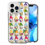 Apple iPhone 13 Pro Summer Beach Cute Gnomes Sand Castle Shells Palm Trees Double Layer Phone Case Cover