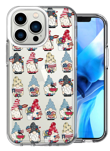 Apple iPhone 11 Pro USA Fourth Of July American Summer Cute Gnomes Patriotic Parade Double Layer Phone Case Cover