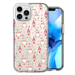 Apple iPhone 11 Pro Pink Blush Valentines Day Flower Hearts Gnome Characters Cute Double Layer Phone Case Cover