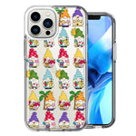Apple iPhone 12 Pro Max Summer Beach Cute Gnomes Sand Castle Shells Palm Trees Double Layer Phone Case Cover
