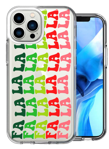 Apple iPhone 14 Pro Max Deck The Halls Christmas Carol Falala Festive Lyric Vintage 70s Letters Double Layer Phone Case Cover