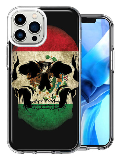 Apple iPhone 14 Pro Max Mexico Flag Skull Double Layer Phone Case Cover