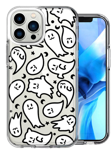 Apple iPhone 15 Pro Max Kawaii Manga Cute Halloween Ghosts Spirits Design Double Layer Phone Case Cover