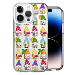 Apple iPhone 14 Pro Max Summer Beach Cute Gnomes Sand Castle Shells Palm Trees Double Layer Phone Case Cover