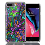 Apple iPhone 7/8 Plus Colorful Summer Flowers Doodle Art Design Double Layer Phone Case Cover