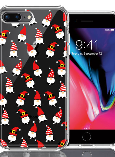 Apple iPhone 7/8 Plus Cute Red Christmas Holiday Santa Gnomes Design Double Layer Phone Case Cover