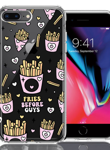 Apple iPhone 7/8 Plus Cute Valentine Pink Love Hearts Fries Before Guys Double Layer Phone Case Cover