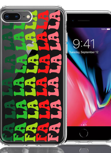 Apple iPhone 7/8 Plus Deck The Halls Christmas Carol Falala Festive Lyric Vintage 70s Letters Double Layer Phone Case Cover