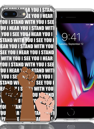 Apple iPhone 7/8 Plus BLM Equality Stand With You Double Layer Phone Case Cover