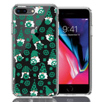 Apple iPhone 7/8 Plus Lucky Green St Patricks Day Cute Gnomes Shamrock Polkadots Double Layer Phone Case Cover