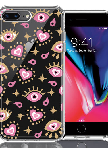 Apple iPhone 7/8 Plus Pink Evil Eye Lucky Love Law Of Attraction Design Double Layer Phone Case Cover
