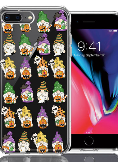 Apple iPhone 7/8 Plus Spooky Halloween Gnomes Cute Characters Holiday Seasonal Pumpkins Candy Ghosts Double Layer Phone Case Cover