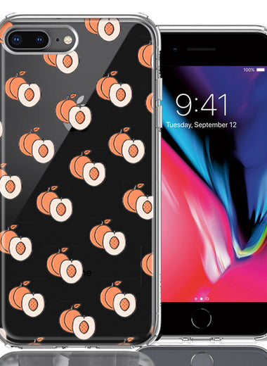 Apple iPhone 7/8 Plus Polka Dot Peaches Design Double Layer Phone Case Cover