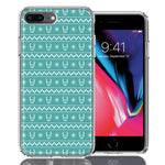 Apple iPhone 7/8 Plus Teal Christmas Reindeer Pattern Design Double Layer Phone Case Cover