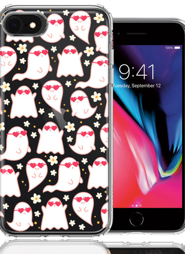 Apple iPhone 6/7/8/SE 2020/SE 3 2022 Floating Heart Glasses Love Ghosts Vaneltines Day Cutie Daisy Double Layer Phone Case Cover
