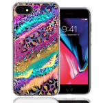 Apple iPhone 6/7/8/SE Leopard Paint Colorful Beautiful Abstract Milkyway Double Layer Phone Case Cover