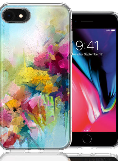 For Apple iPhone 7/8/SE 2020/SE 3 2022 Watercolor Flowers Abstract Spring Colorful Floral Painting Phone Case Cover