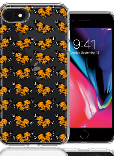 Apple iPhone 6/7/8/SE Monarch Butterflies Design Double Layer Phone Case Cover