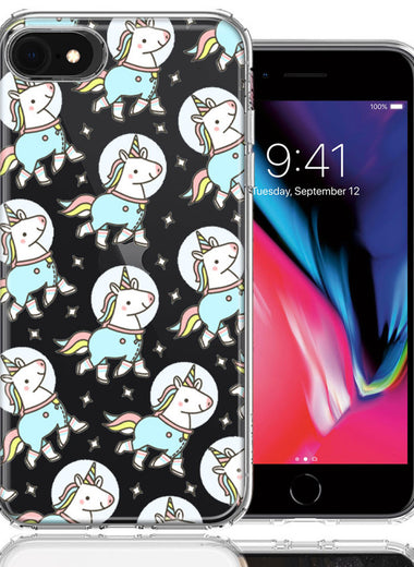 Apple iPhone 6/7/8/SE Space Unicorns Design Double Layer Phone Case Cover