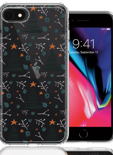 Apple iPhone 6/7/8/SE Holiday Christmas Trees Design Double Layer Phone Case Cover